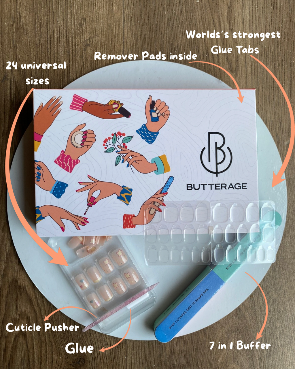 Korean Nails – Butterage Natural & Comfortable 24 Nails - 724