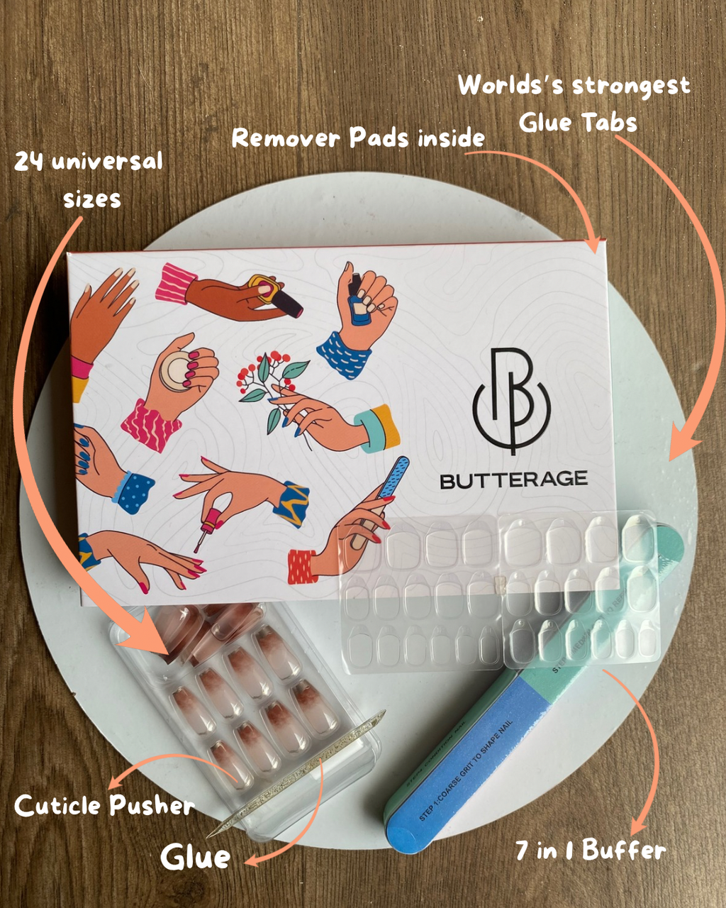 Korean Nails – Butterage Natural & Comfortable 24 Nails - 712