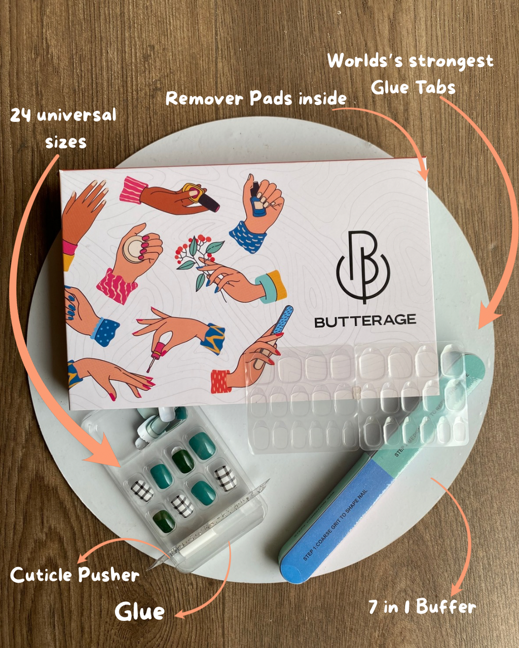 Korean Nails – Butterage Natural & Comfortable 24 Nails - 120