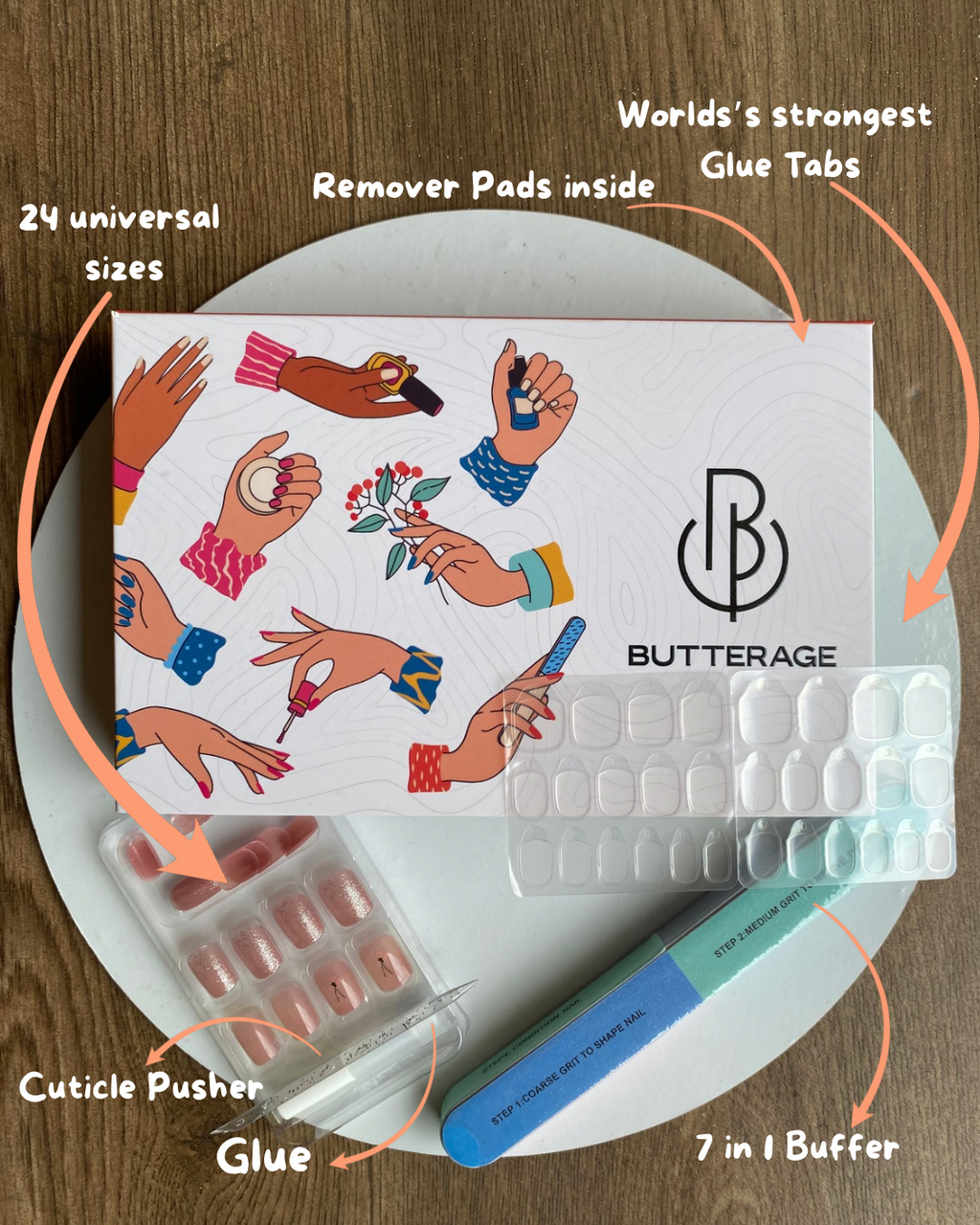 Korean Nails – Butterage Natural & Comfortable 24 Nails - 774