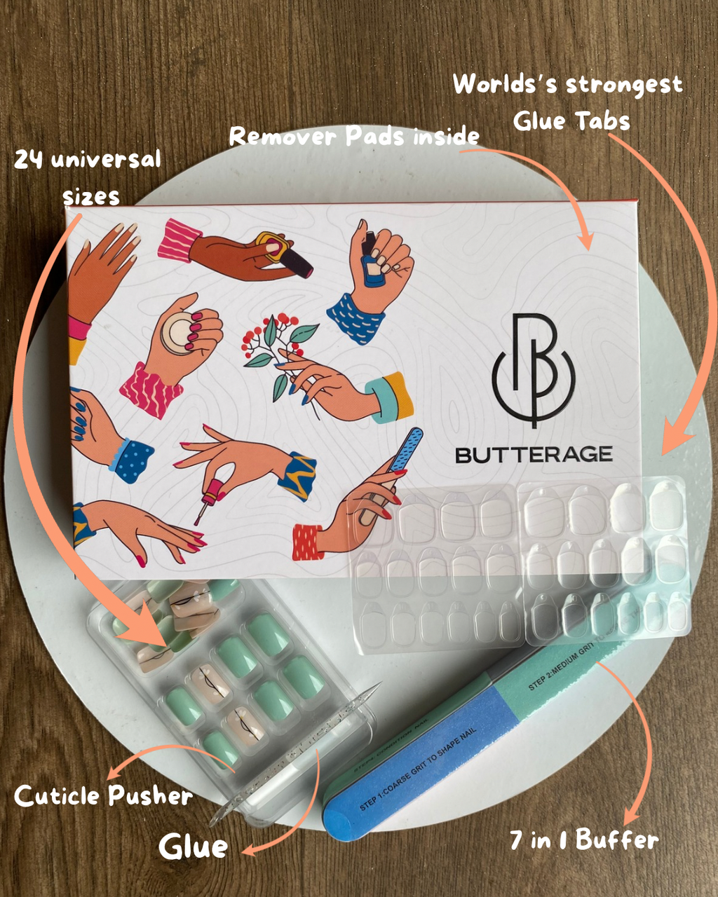 Korean Nails – Butterage Natural & Comfortable 24 Nails - 765